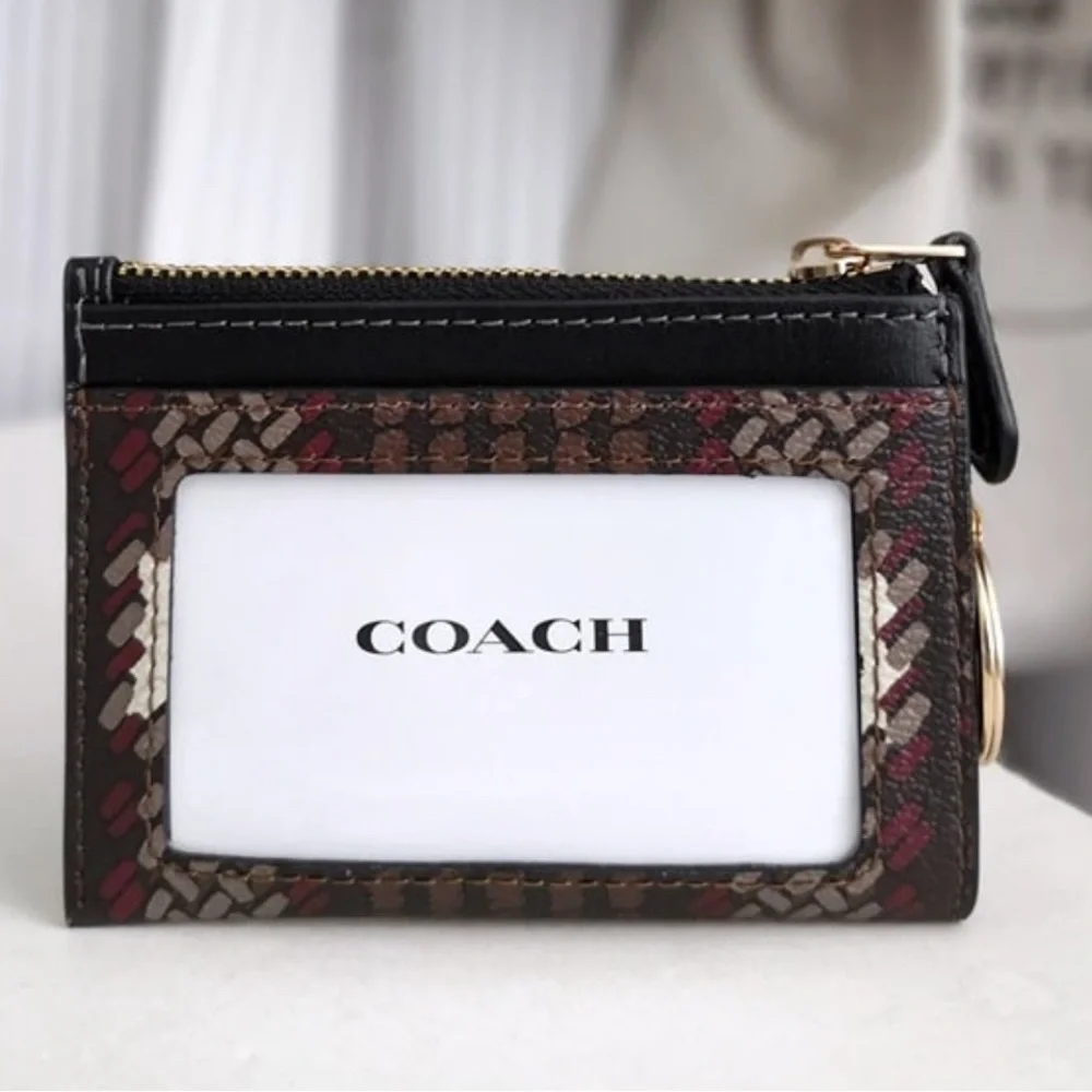 Coach Mini Skinny ID Card Case Plaid Print CNO18 $88